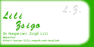 lili zsigo business card