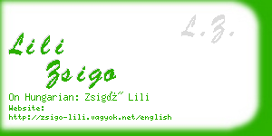 lili zsigo business card